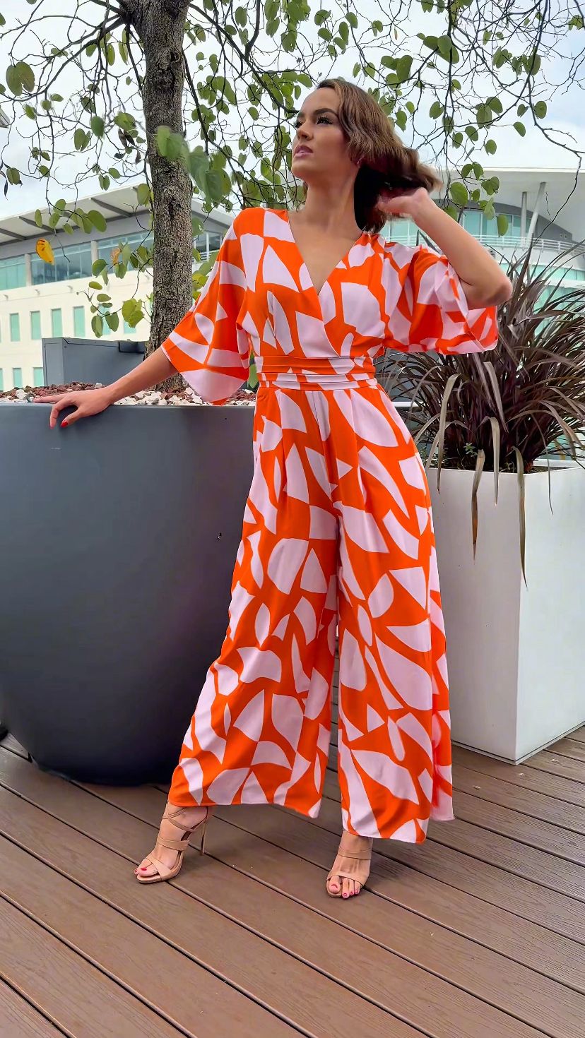 Jumpsuit Estampado Naranja