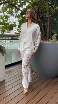 Set Blanco con Bordados Florales