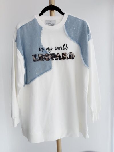 CAMISA LEOPARD BORDADA CON APLIQUES