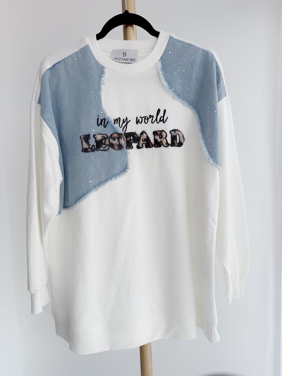 CAMISA LEOPARD BORDADA CON APLIQUES