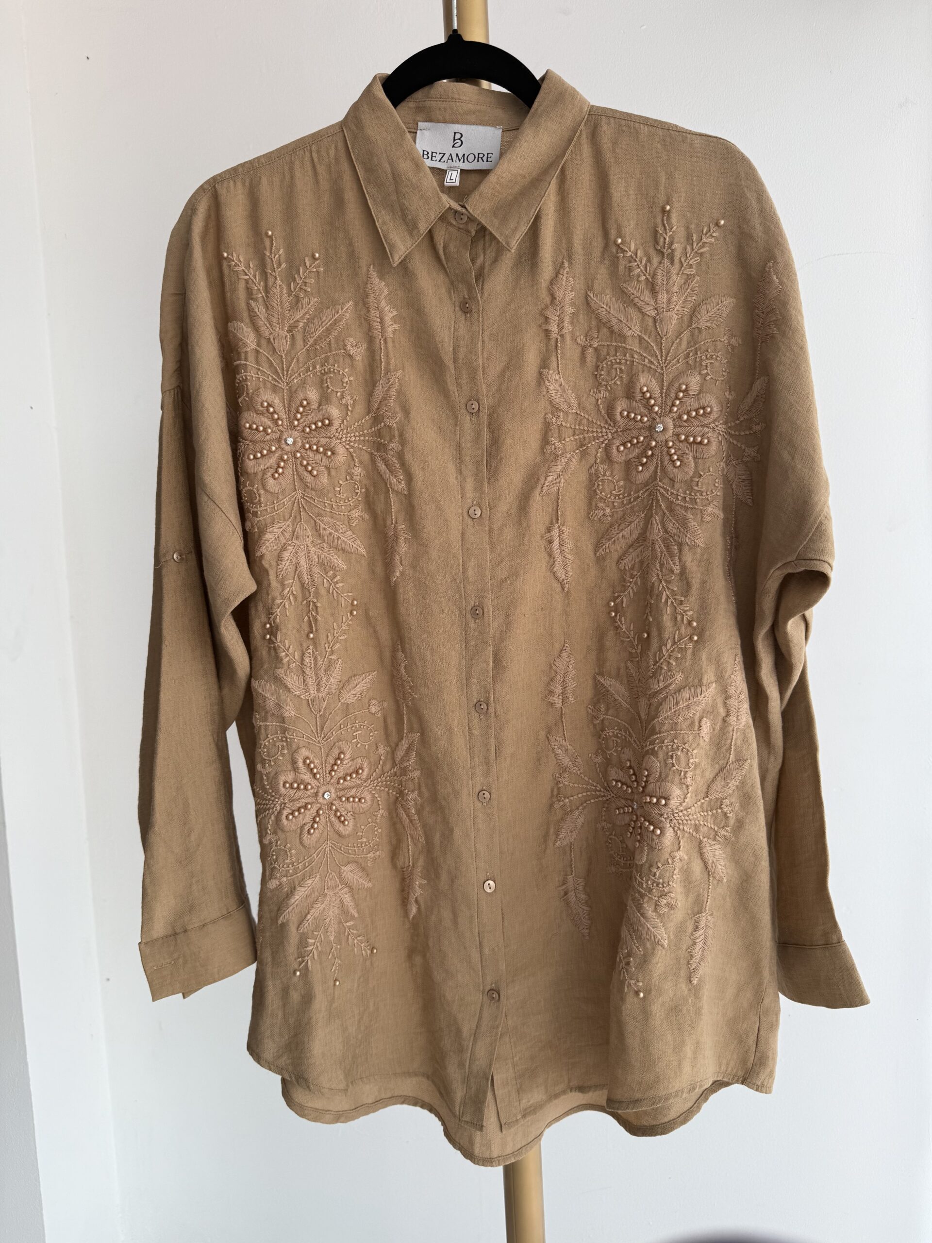 CAMISA TERRACOTA CON TEXTURA NATURAL