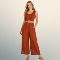 Enterizo Terracota de Lino Italiano