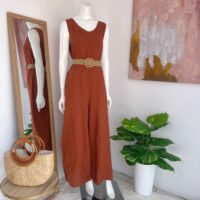 Enterizo Terracota de Lino Italiano