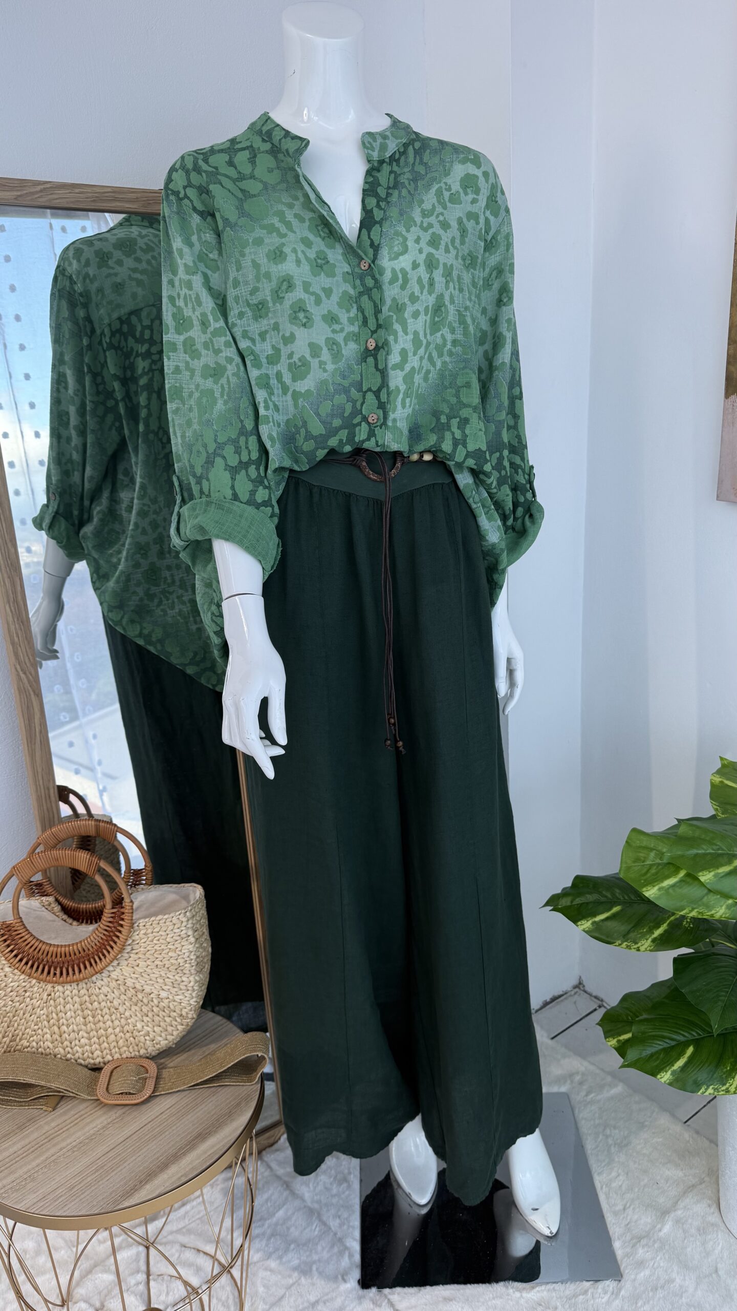 Palazzo Verde Esmeralda en Lino Italiano Premium - Imagen 2