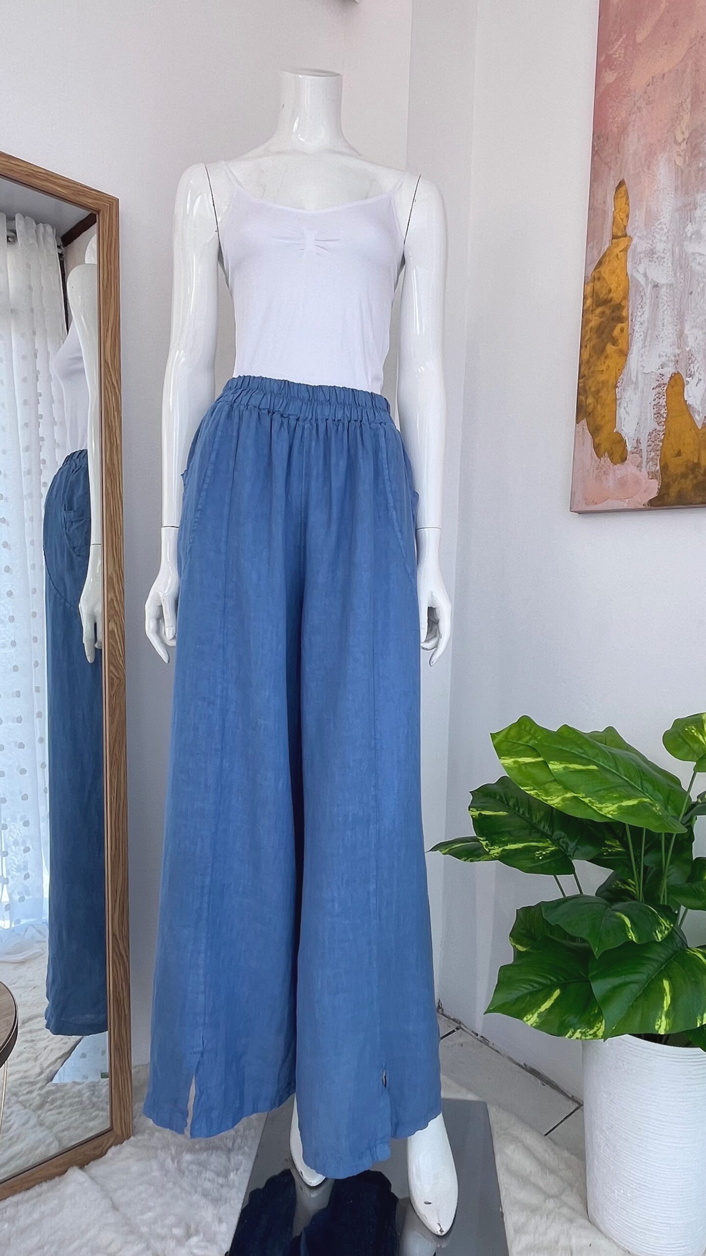 Pantalón Celeste de Lino Italiano - Imagen 5