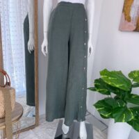 Pantalón Verde Olivo de Lino Italiano