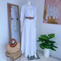 Vestido Blanco de Lino Italiano (Largo)