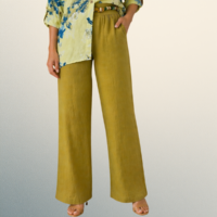 Pantalón Palazzo mostaza de Lino Italiano