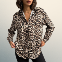 Blusa Animal Print Leopardo de Corte Fluido