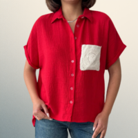 Blusa Roja Crochet Passion