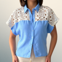 Blusa Celeste Encaje Royale