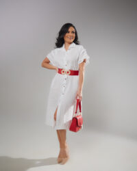 Vestido Camisero de Lino Italiano · Blanco