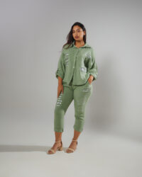 Conjunto Utility de Lino Italiano · Verde Salvia