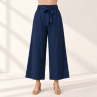 Pantalón palazzo Milano azul de viscosa, ALTIVA Costa Rica