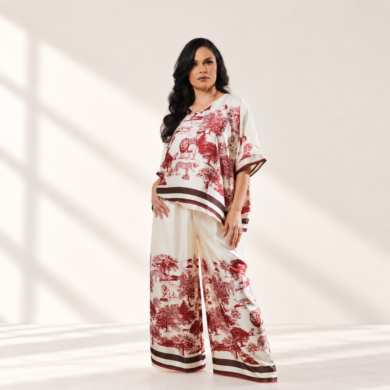 Conjunto de viscosa marfil estampado safari, ALTIVA Costa Rica