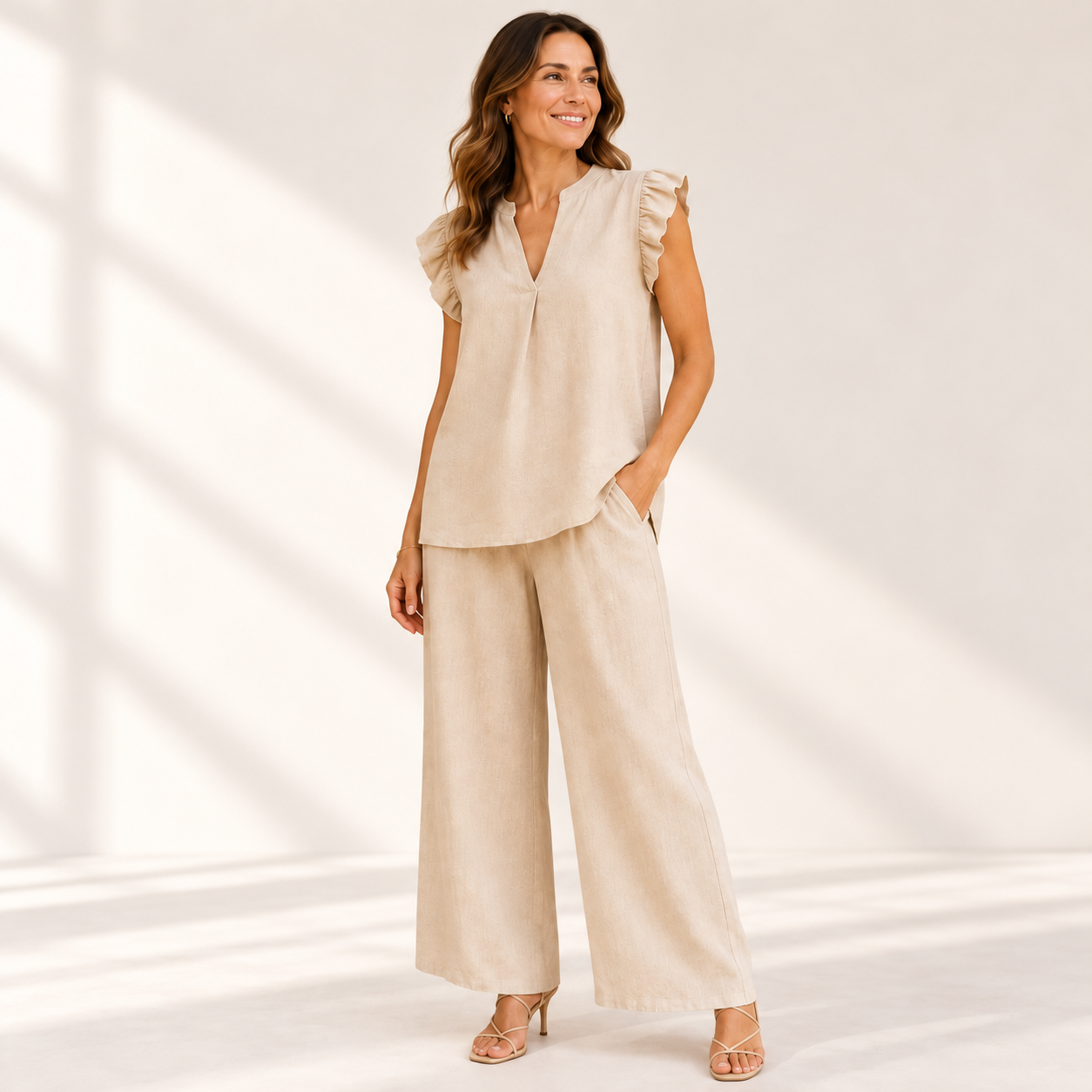 Conjunto Verona Natural de viscosa y lino, ALTIVA Costa Rica