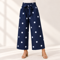 Pantalón palazzo Roma azul marino con lunares, ALTIVA Costa Rica