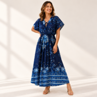 Vestido Positano de viscosa azul royal estampado, ALTIVA Costa Rica