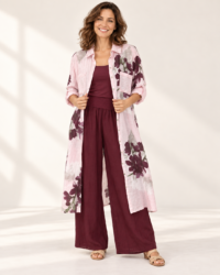 Vestido camisero rosa flores vino, colección ALTIVA Costa Rica