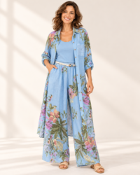 Vestido camisero celeste floral, colección ALTIVA Costa Rica