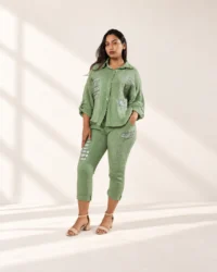 Conjunto Utility de Lino Italiano · Verde Salvia